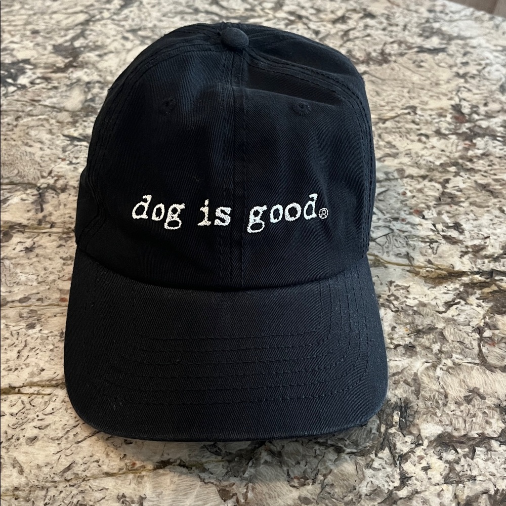Dog is Good Black white baseball hat adjustable